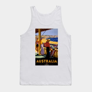 Vintage Travel Poster Australia Beach Tank Top